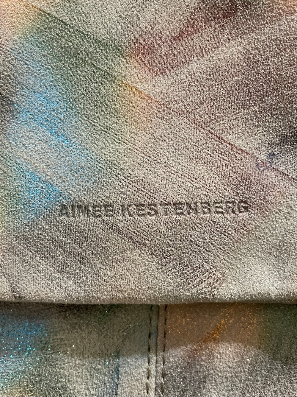 Aimee Kestenberg rainbow metallic leather boho bag with tassel zippers, NWOT - Picture 2 of 14